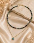 Indian Agate & Burmese Jade Layered Choker Necklace