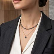 Indian Agate & Burmese Jade Layered Choker Necklace