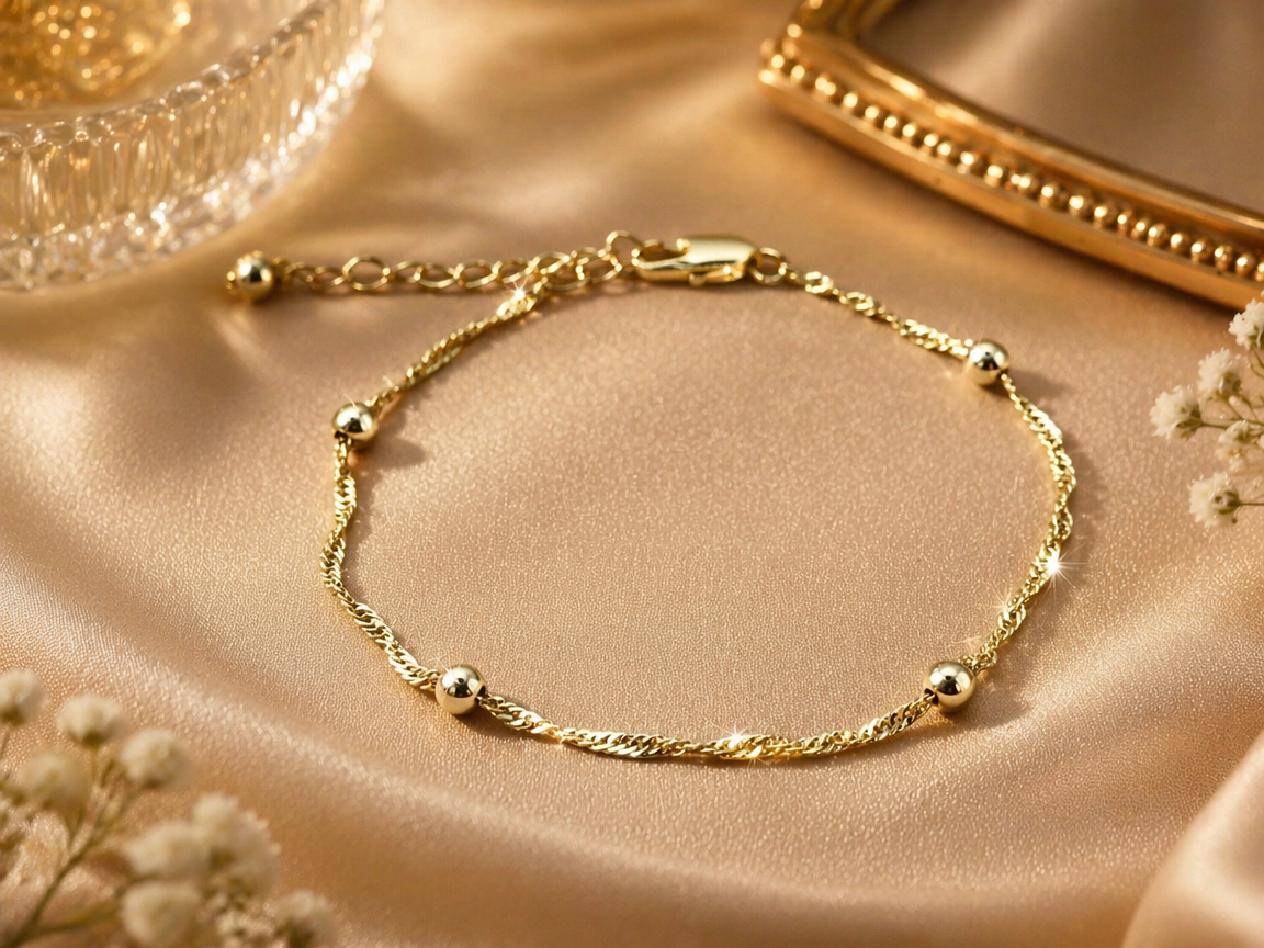 Minimalist Gold Bead Bracelet