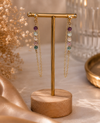 Multicolour Fluorite Chain Drop Earrings