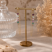 Multicolour Fluorite Chain Drop Earrings