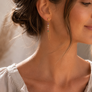 Multicolour Fluorite Chain Drop Earrings