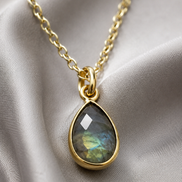 Layered Labradorite, Smoky Quartz & Grey Pearl Necklace