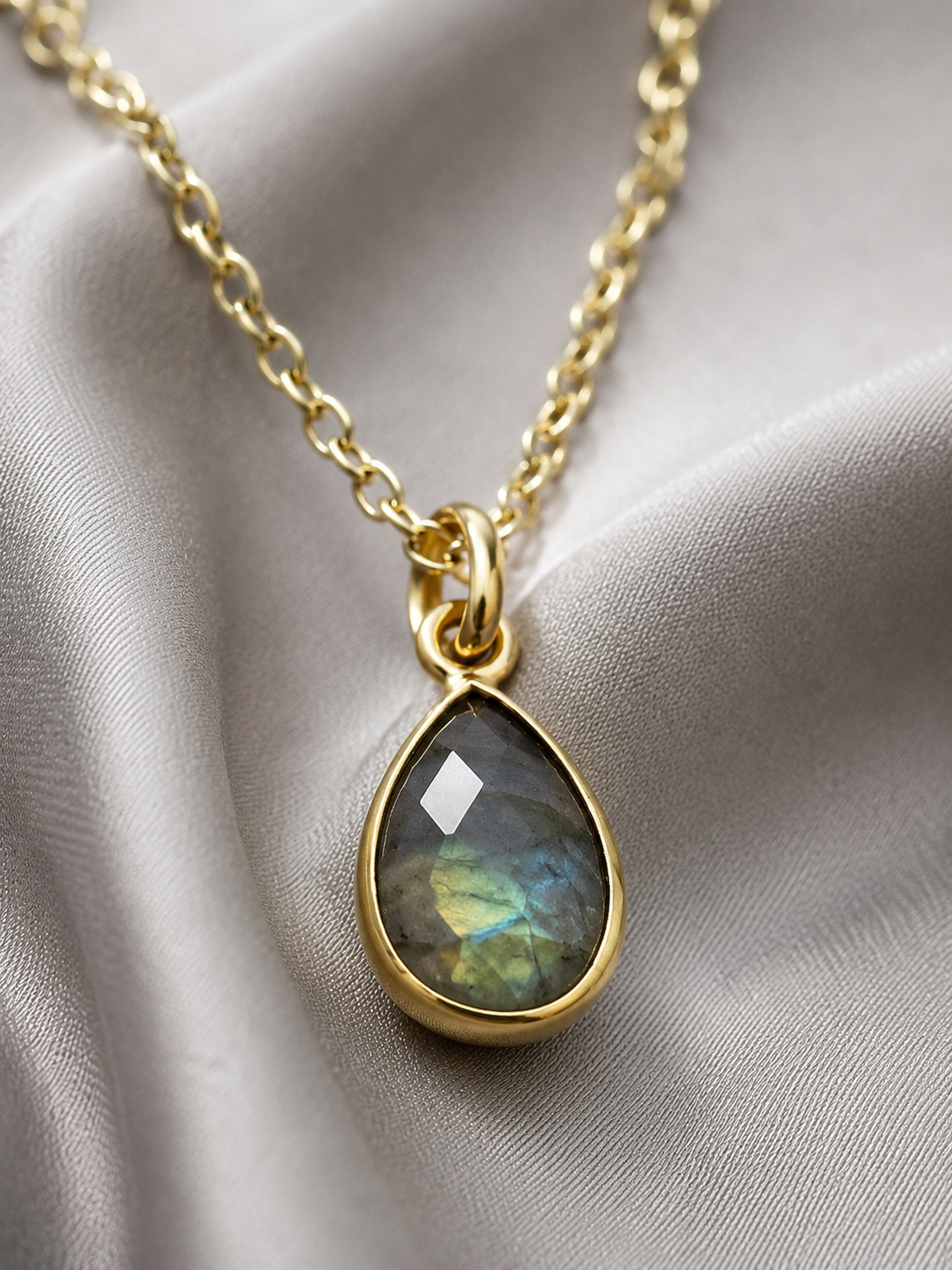 Layered Labradorite, Smoky Quartz & Grey Pearl Necklace