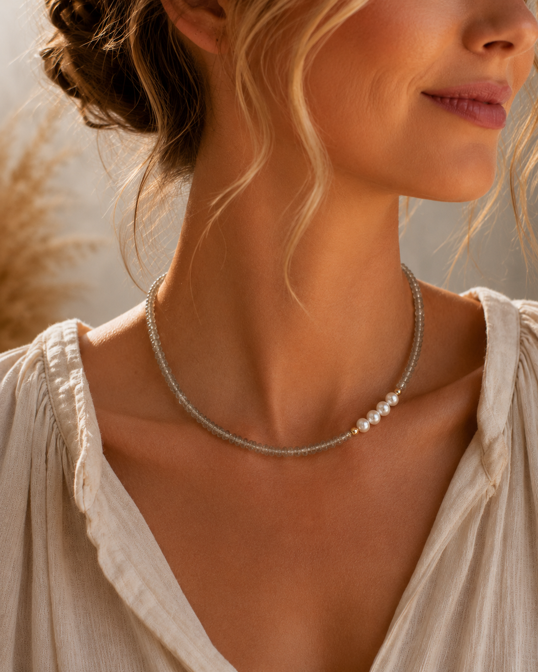 Citrine & Freshwater Pearl Necklace