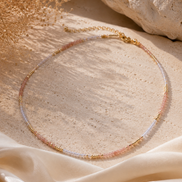 Rose Quartz & Moonstone Choker Necklace