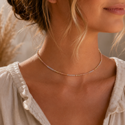 Rose Quartz & Moonstone Choker Necklace