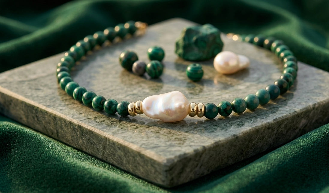 Burmese Jade & Baroque Pearl Necklace