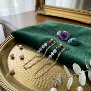 Multicolour Fluorite Chain Drop Earrings