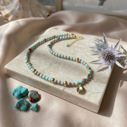Imperial Jasper Beaded Necklace in 14K Gold Plate