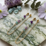 Multicolour Fluorite Chain Drop Earrings