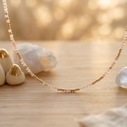 Rose Quartz & Moonstone Choker Necklace