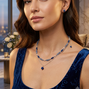 Layered Aventurine, Kyanite & Pearl Choker Necklace