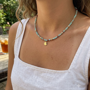 Imperial Jasper Beaded Necklace in 14K Gold Plate