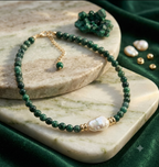 Burmese Jade & Baroque Pearl Necklace