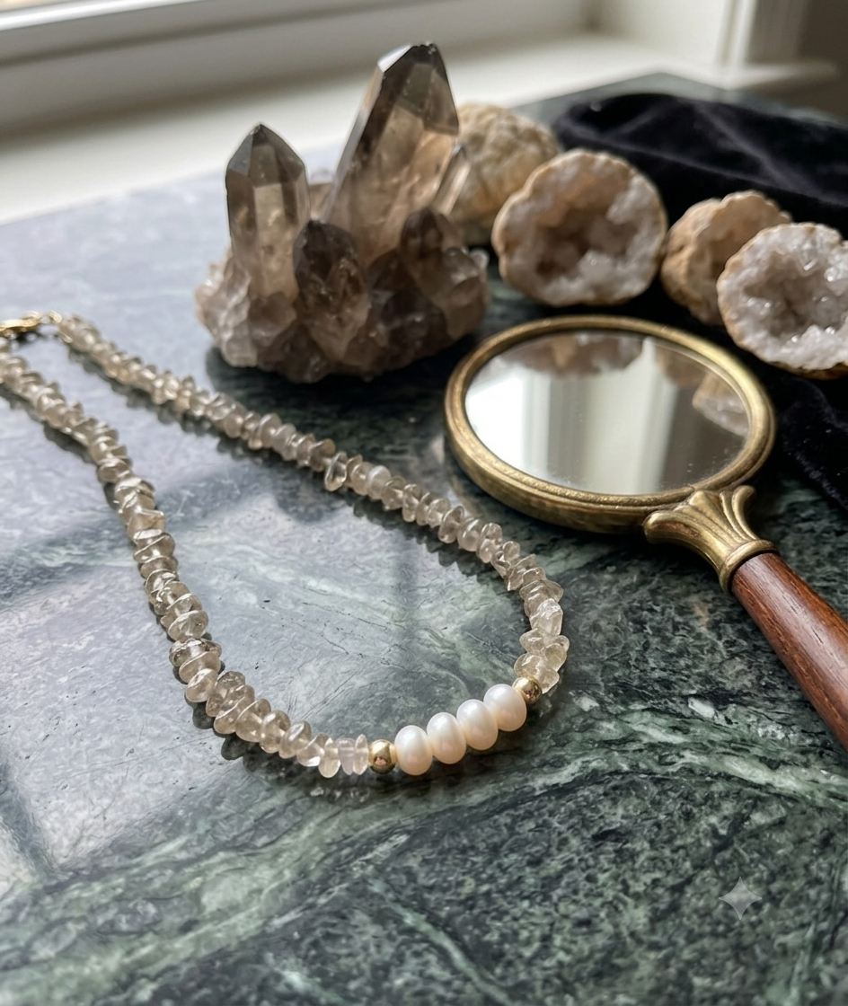 Citrine & Freshwater Pearl Necklace