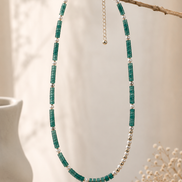 Asymmetrical Aventurine & Freshwater Pearl Necklace