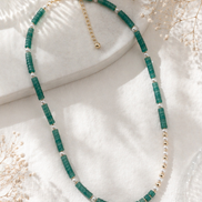 Asymmetrical Aventurine & Freshwater Pearl Necklace
