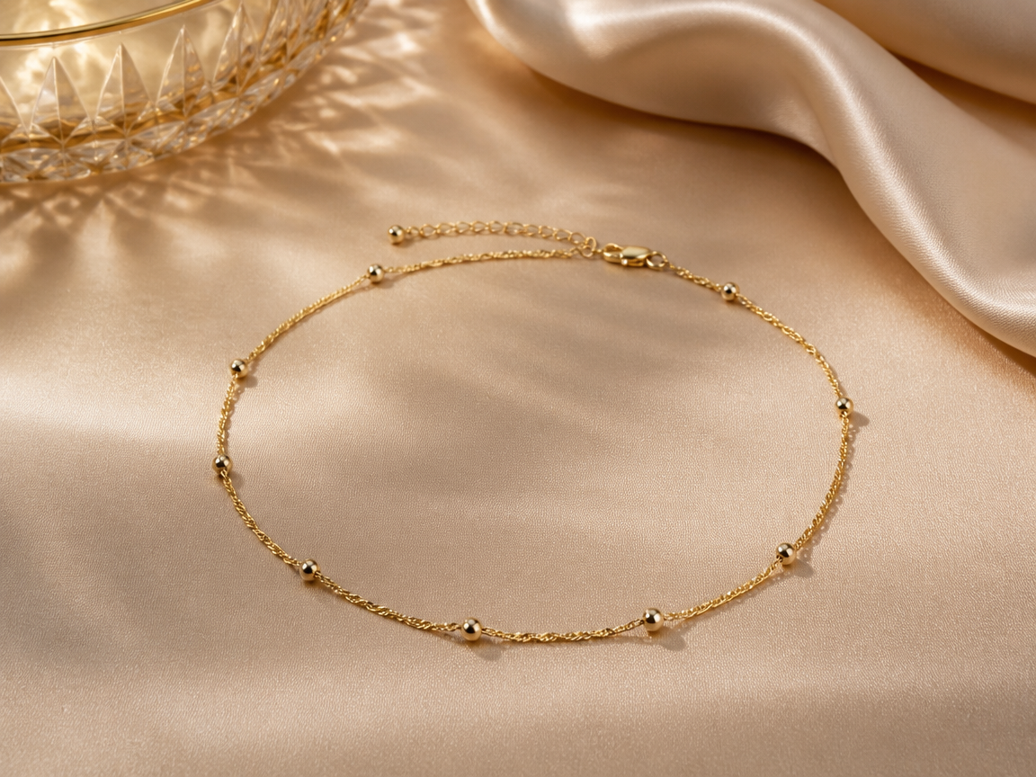 Minimalist Gold Bead Necklace