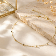 Minimalist Gold Bead Necklace