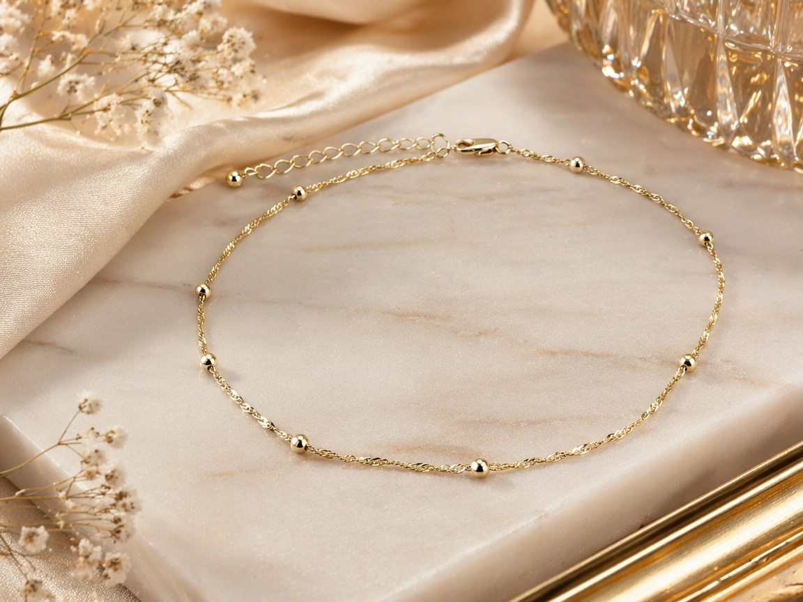 Minimalist Gold Bead Necklace