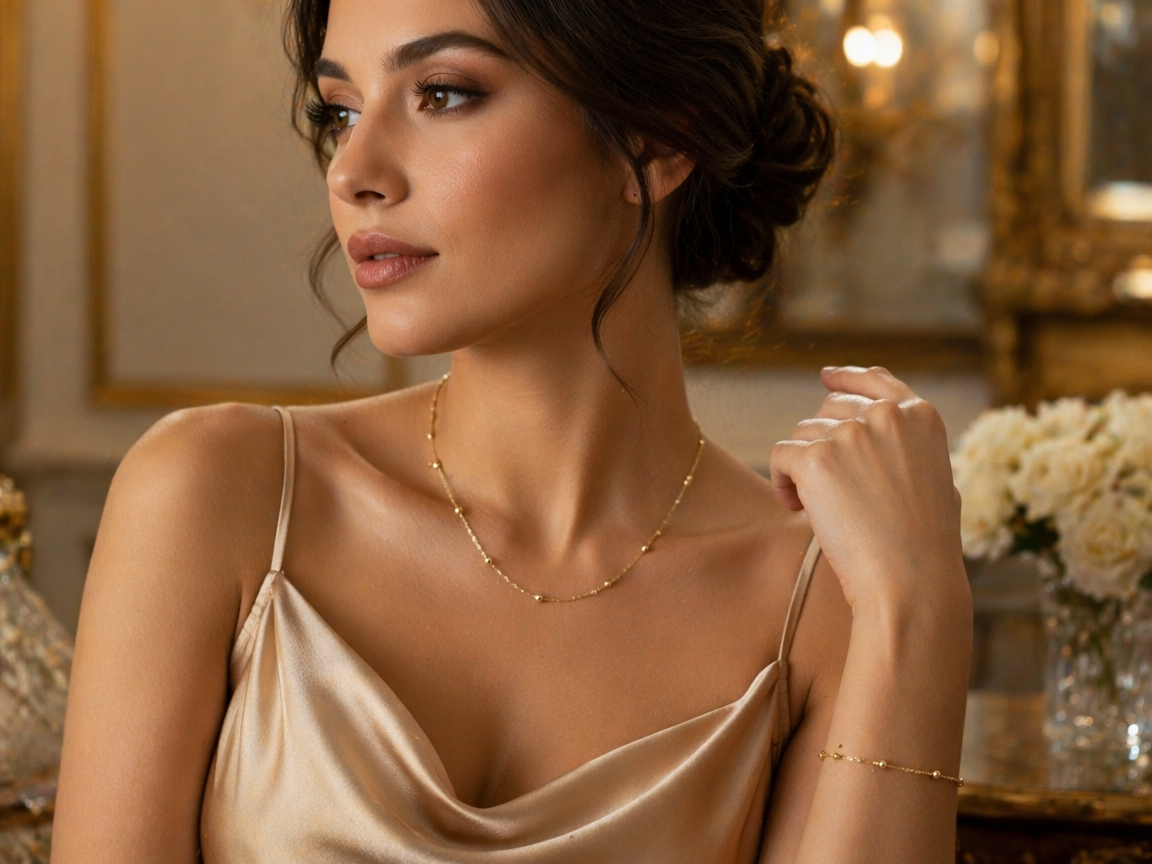 Minimalist Gold Bead Necklace