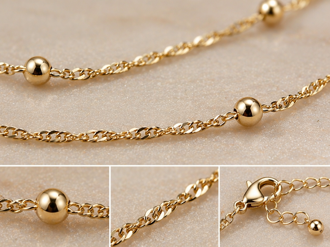 Minimalist Gold Bead Necklace