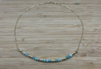 Amazonite Beaded Necklace in 14K Gold Plate