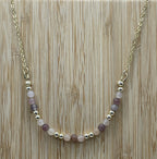 Chinese Moonstone Beaded Necklace in 14K Gold Plate