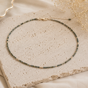 Faceted Aquamarine Choker Necklace – 14K Gold Plated