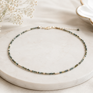 Faceted Aquamarine Choker Necklace – 14K Gold Plated