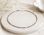 Faceted Aquamarine Choker Necklace – 14K Gold Plated