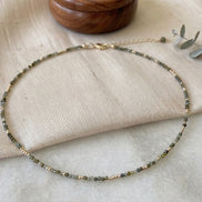 Faceted Aquamarine Choker Necklace – 14K Gold Plated