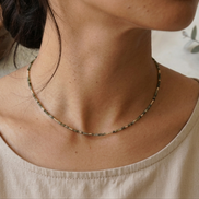 Faceted Aquamarine Choker Necklace – 14K Gold Plated