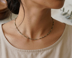 Faceted Aquamarine Choker Necklace – 14K Gold Plated