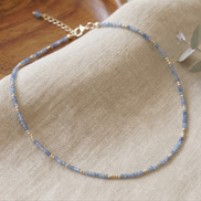 Faceted Kyanite Minimal Choker Necklace