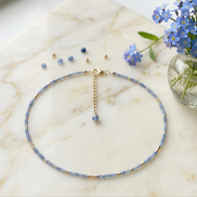 Faceted Kyanite Minimal Choker Necklace