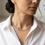 Faceted Kyanite Minimal Choker Necklace