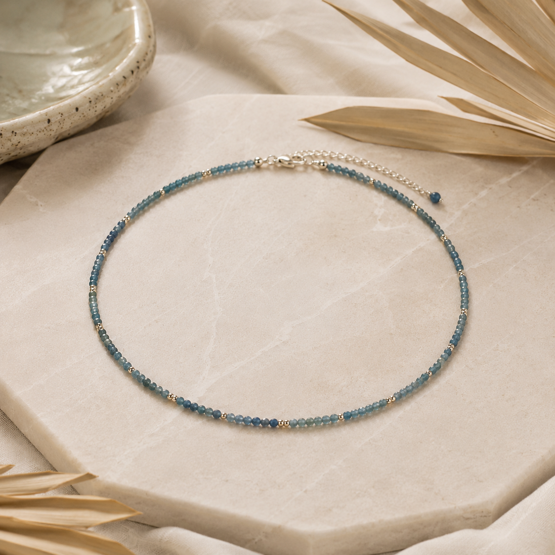 Faceted Multicolour Tourmaline Choker Necklace in 14K Gold Plate