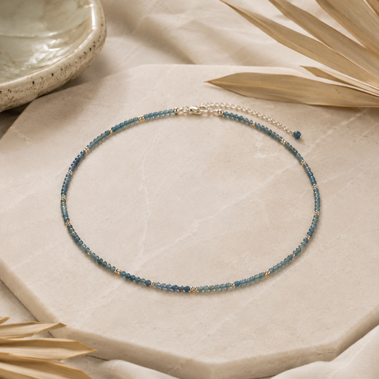 Faceted Multicolour Tourmaline Choker Necklace in 14K Gold Plate
