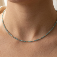 Faceted Multicolour Tourmaline Choker Necklace in 14K Gold Plate