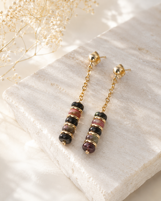 Natural Tourmaline Drop Earrings