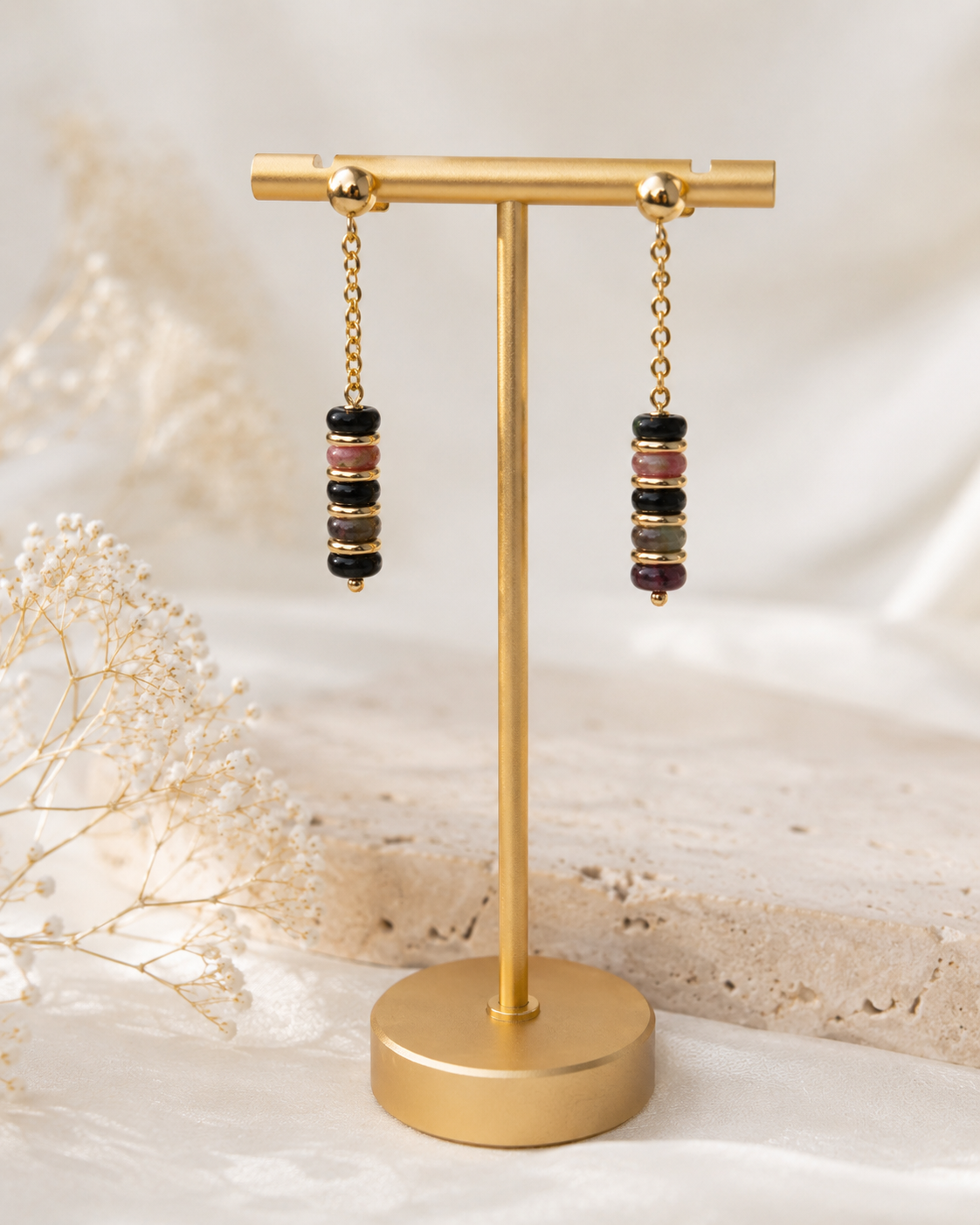 Natural Tourmaline Drop Earrings