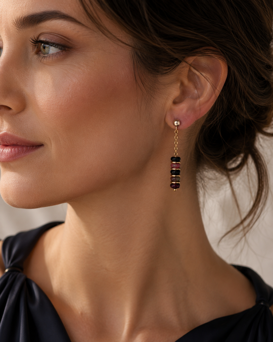 Natural Tourmaline Drop Earrings