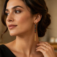Kasgar Garnet Chain Drop Earrings