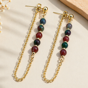 Kasgar Garnet Chain Drop Earrings