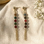 Kasgar Garnet Chain Drop Earrings