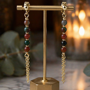 Kasgar Garnet Chain Drop Earrings