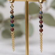 Kasgar Garnet Chain Drop Earrings