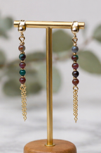 Kasgar Garnet Chain Drop Earrings